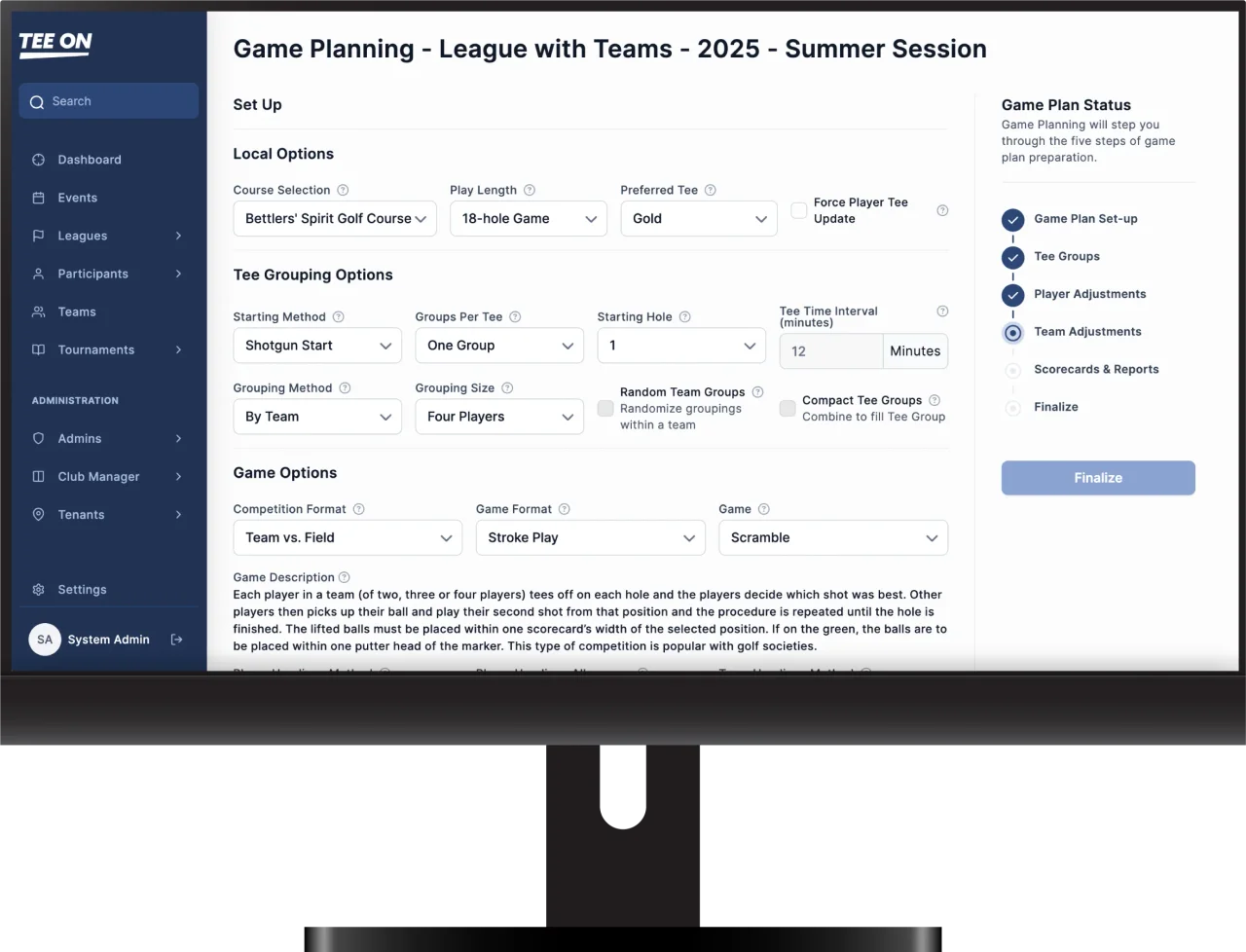 Tee On Cloud Game Planning