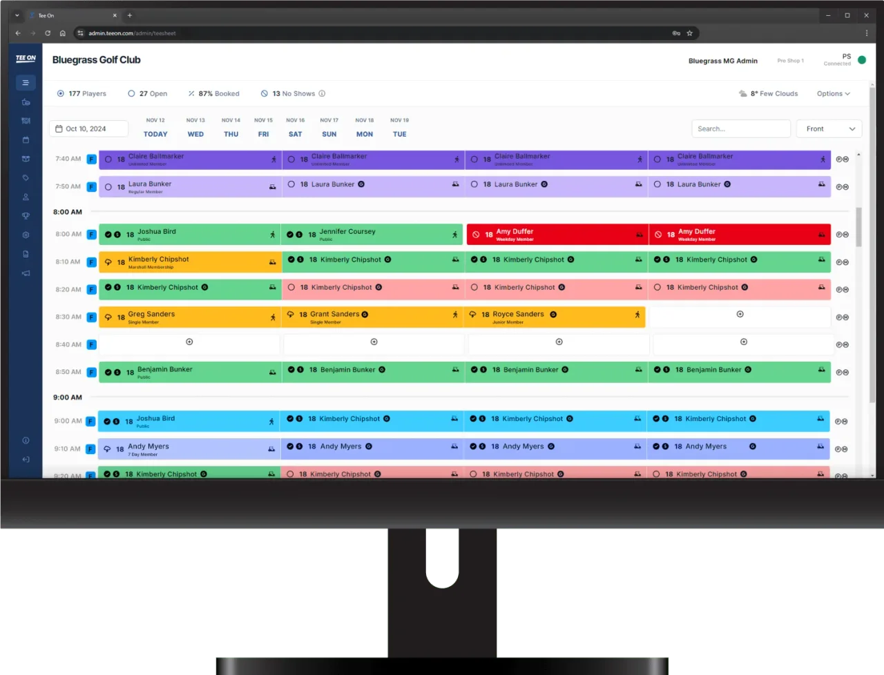 Tee Sheet Management